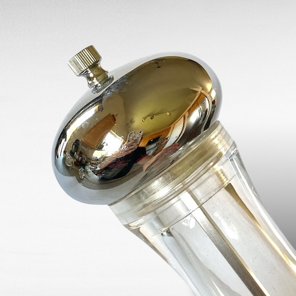 Large Tall 12” Pepper Mill Clear Acrylic & Stainless Steel Ceramic Grinder - Picture 4 of 10